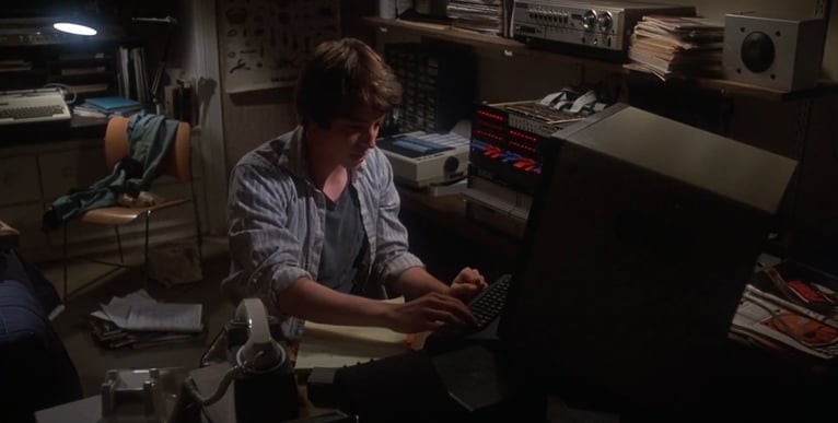 Man sat at computer - WarGames (1983)